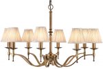 Stanford Antique Brass 8 Light Chandelier With Beige Shades