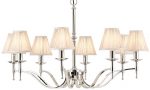 Stanford Polished Nickel 8 Light Chandelier With Beige Shades