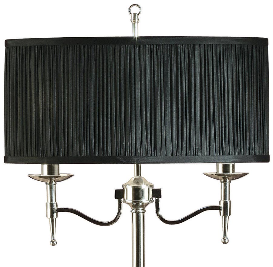 Stanford Nickel 2 Light Candelabra Table Lamp With Black Shade 63652 Stanford Nickel 2 Light Candelabra Table Lamp With Black Shade