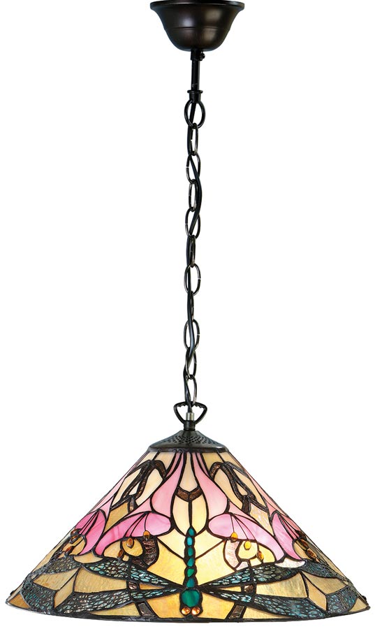 Ashton Tiffany Pendant Lamp Art Nouveau Dragonfly