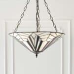 Astoria Tiffany 3 Light Art Deco Style Pendant Uplighter