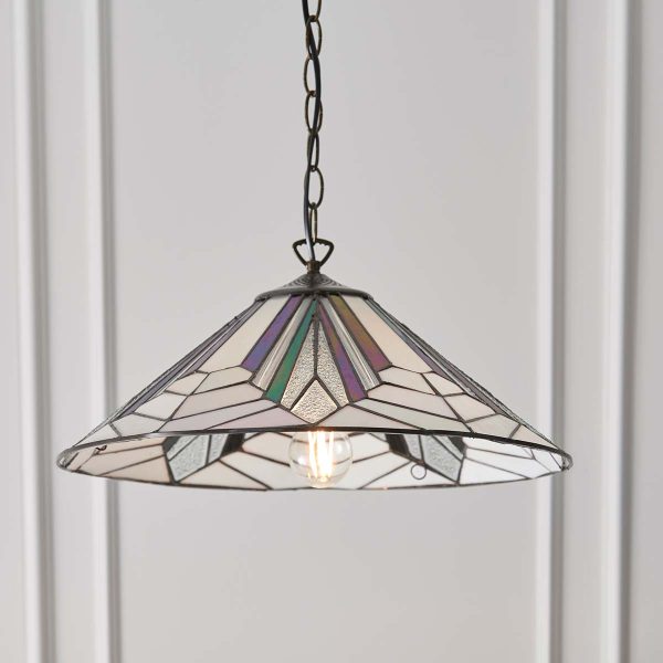 Astoria large Tiffany 1 lamp Art Deco pendant light in panelled room