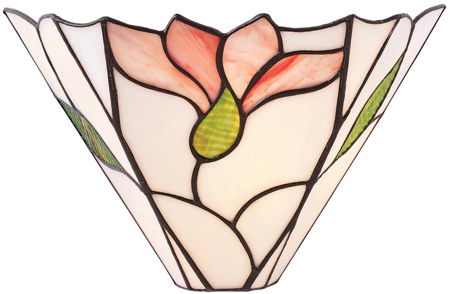 Botanica Floral Flush 1 Lamp Traditional Tiffany Wall Light