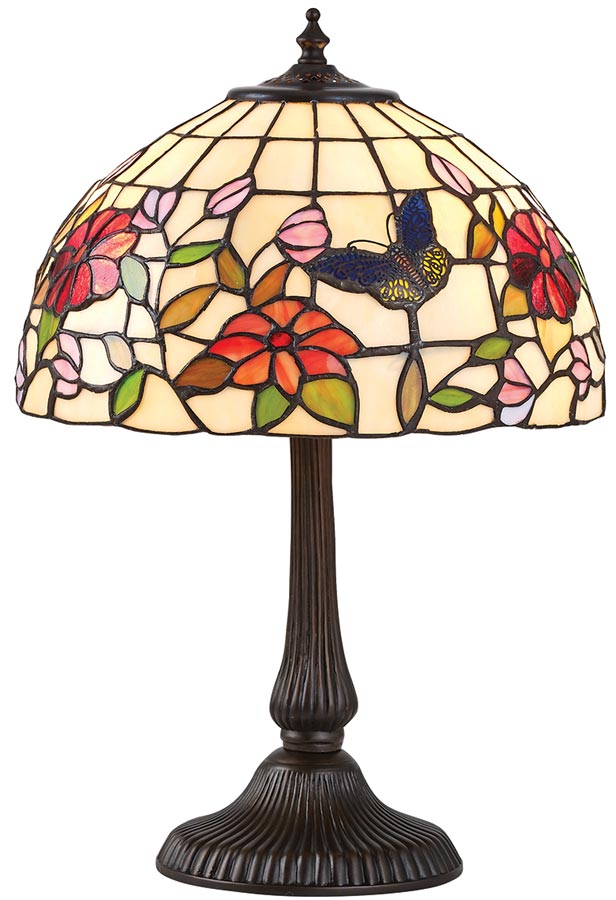 Butterfly Tiffany Table Lamp Small Floral Traditional