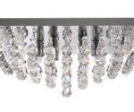 Hanna Crystal Square 8 Light Large Flush Ceiling Light Chrome