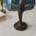 Blue Dragonfly Mini Tiffany Table Lamp 20cm Traditional