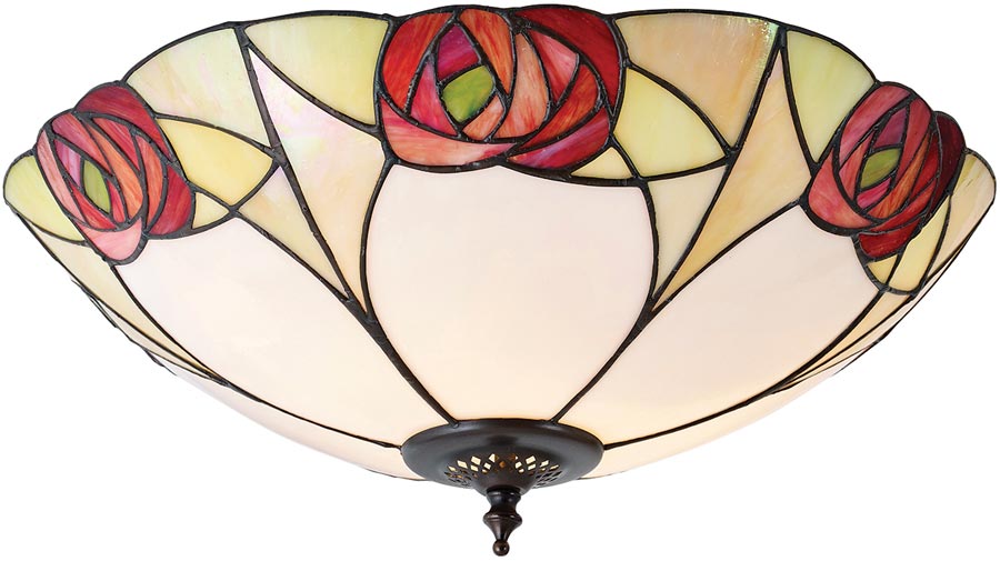 Ingram Art Nouveau Flush Tiffany Ceiling Light