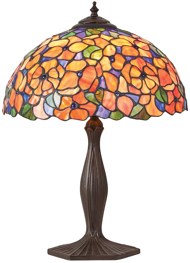 Josette Medium Floral 1 Light Traditional Tiffany Table Lamp
