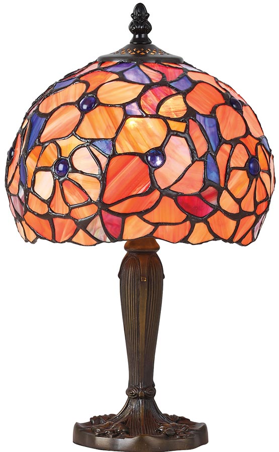 Josette Small Floral 1 Light Traditional Tiffany Table Lamp