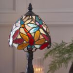 Lorette Mini Tiffany Table Lamp Traditional Dragonfly Design