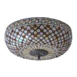 Mille Feux Large Flush Fitting 2 Lamp Tiffany Ceiling Light