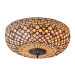 Mille Feux Large Flush Fitting 2 Lamp Tiffany Ceiling Light