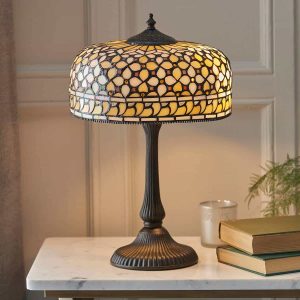 Mille Feux medium 1 light Tiffany table lamp on sitting room table