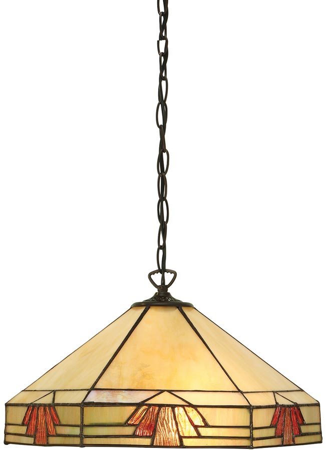 Nevada Art Deco Style Tiffany Ceiling Pendant Light