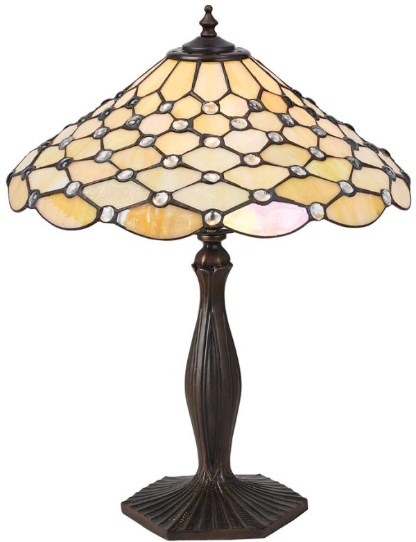 Pearl Iridescent 1 Light Medium Tiffany Table Lamp