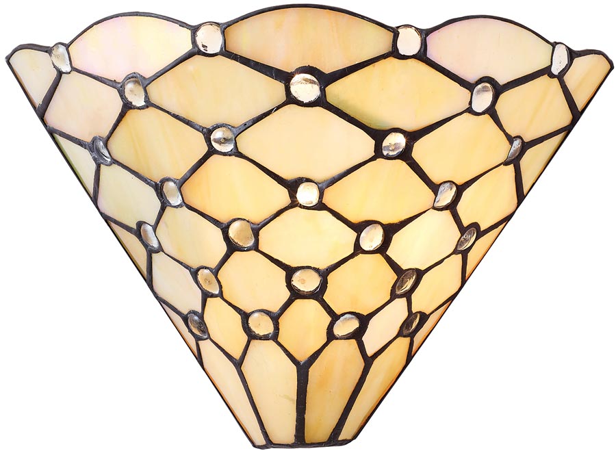 Pearl Flush Iridescent 1 Lamp Traditional Tiffany Wall Light