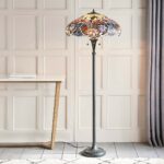 Sullivan Large Floral Tiffany Floor Lamp Standard