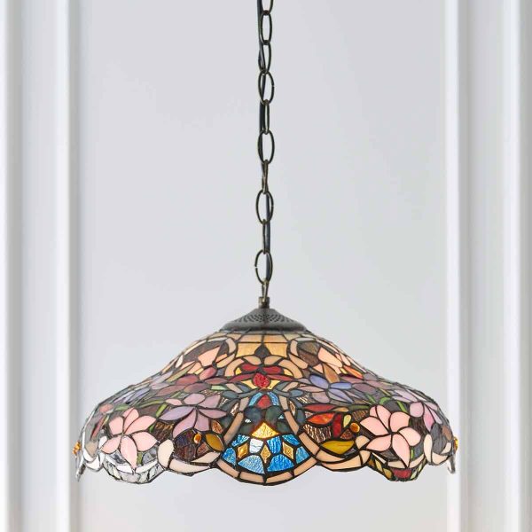 Sullivan Medium 1 Light Floral Tiffany Pendant Lamp