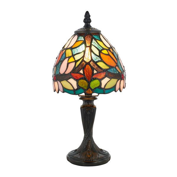 Sylvette Mini Tiffany Table Lamp Traditional Floral Design