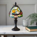 Sylvette Mini Tiffany Table Lamp Traditional Floral Design