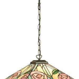 Willow Medium Tiffany Rose Pendant Light Mackintosh Style