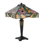 Willow Rose Design 2 Light Tiffany Table Lamp Medium