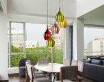 Vibrant 5 Light Cluster Pendant Multi-Coloured Shades