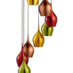 Vibrant 8 Light Cluster Pendant Multi-Coloured Shades