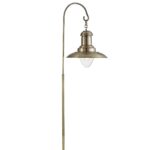 Fisherman Floor Lamp Antique Brass Clear Glass Shade