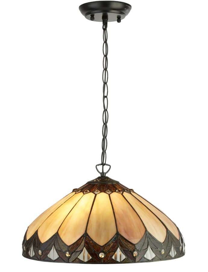 Pearl 2 Light Tiffany Pendant Ceiling Light Classic Style