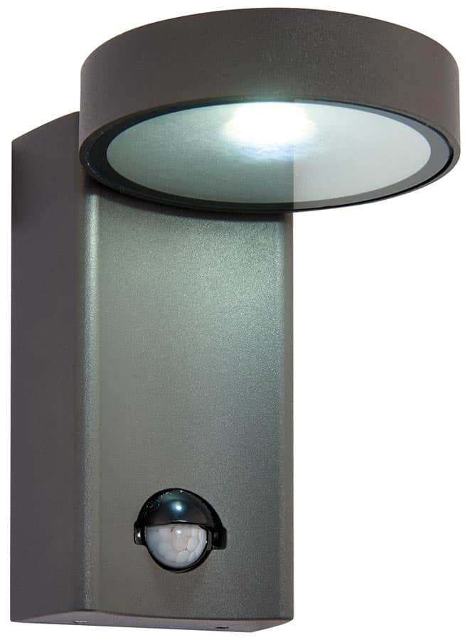 Oreti Modern Anthracite 10w LED Outdoor PIR Wall Light IP44