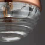 Paloma 1 Light Pendant Polished Copper Ribbed Glass