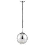 Paloma 1 Light Pendant Polished Chrome Ribbed Glass
