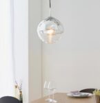 Paloma 1 Light Pendant Polished Chrome Ribbed Glass