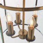 Endon Lambeth 4 Light Pendant Lantern Antique Brass