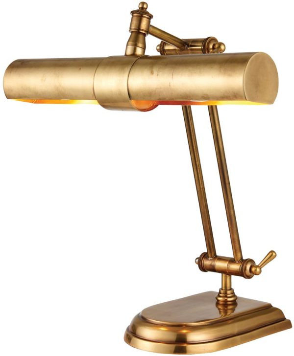 Winchester Solid Mellow Brass 2 Light Table Desk Lamp