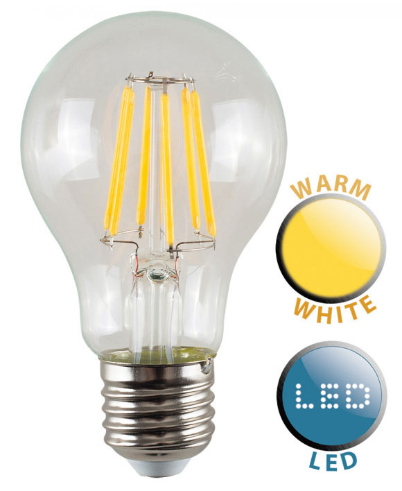 ES/E27 Filament 6w LED GLS Light Bulb Warm White 660 Lumen