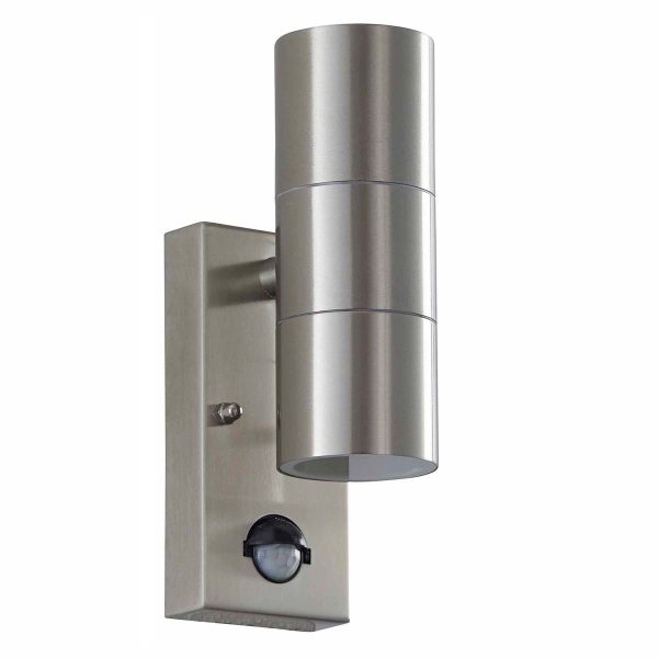Metro 2 Light Outdoor PIR Wall Light 316L Stainless Steel