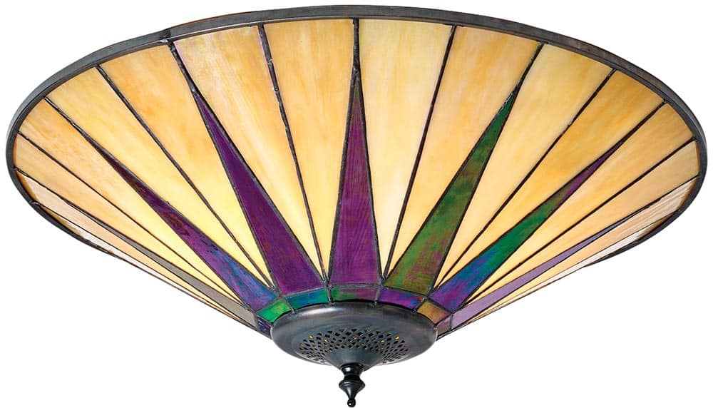 Dark Star Tiffany Large 2 Lamp Flush Art Deco Style Ceiling Light