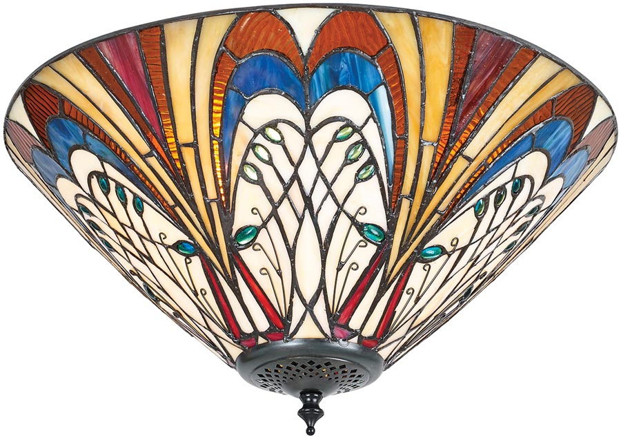 Hector Medium Art Nouveau Style 2 Lamp Flush Tiffany Light