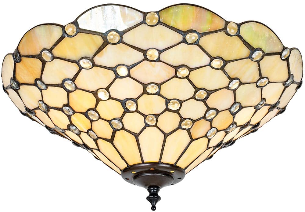 Pearl Iridescent 2 Lamp Medium Flush Tiffany Light