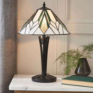 Astoria small 1 light Art Deco design Tiffany table lamp in living room