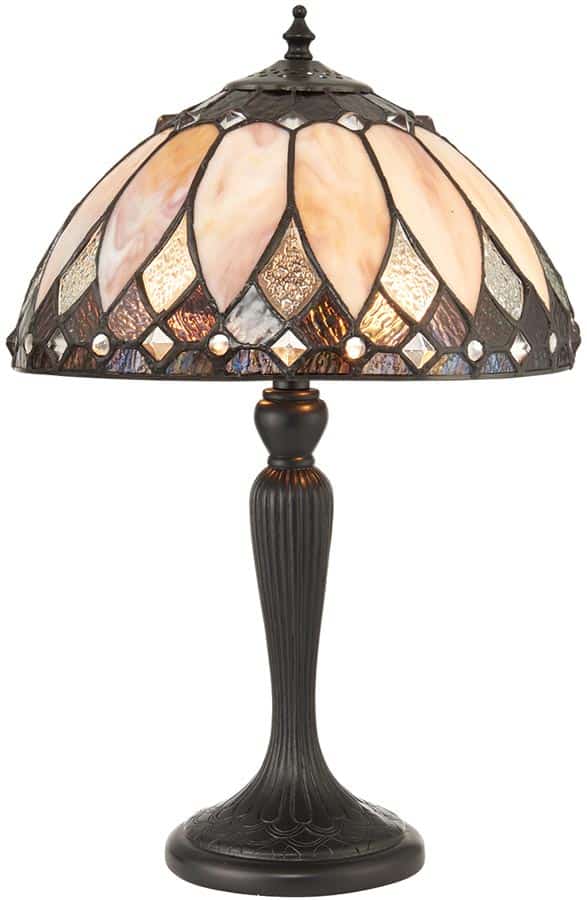 Brooklyn Art Deco Style Small 2 Light Tiffany Table Lamp