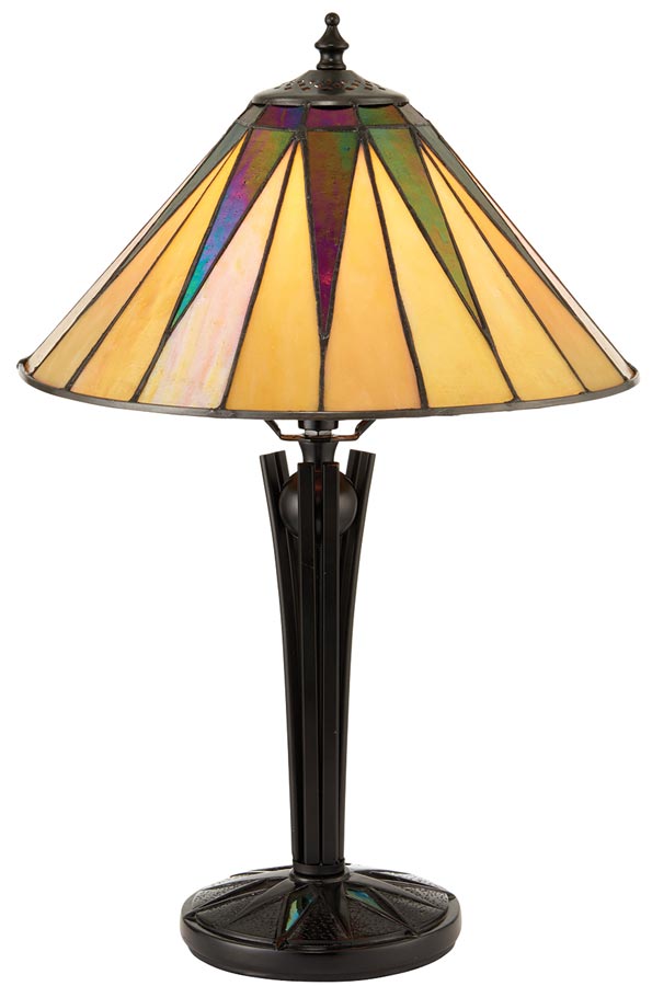 Dark Star Small Tiffany Table Lamp Art Deco Design