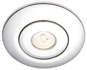 Converse fixed downlight converter for large holes in polished chrome