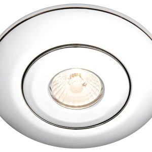 Converse fixed downlight converter for large holes in polished chrome