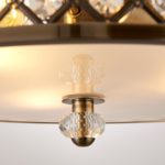 Hudson 3 Light Crystal Drum Semi Flush Ceiling Light Antique Brass