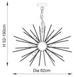 Endon Orta 9 Light Starburst Ceiling Pendant Satin Brass