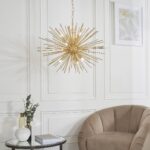 Endon Orta 9 Light Starburst Ceiling Pendant Satin Brass
