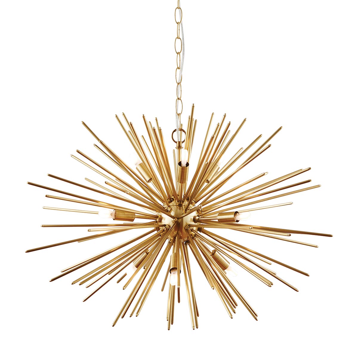 Endon Orta 9 Light Starburst Ceiling Pendant Satin Brass